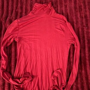 Red Turtleneck Top